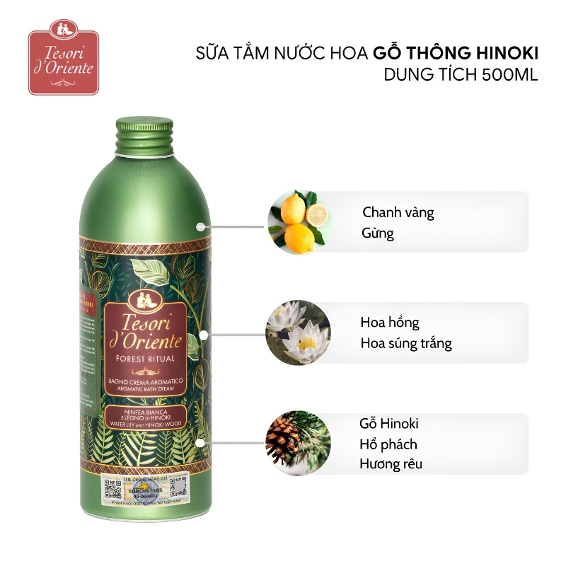 Sữa Tắm Nước Hoa Ý Tesori d'Oriente 500ml