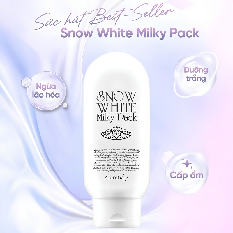 Kem Tắm Trắng Secret Key Snow White Milky Pack 200g