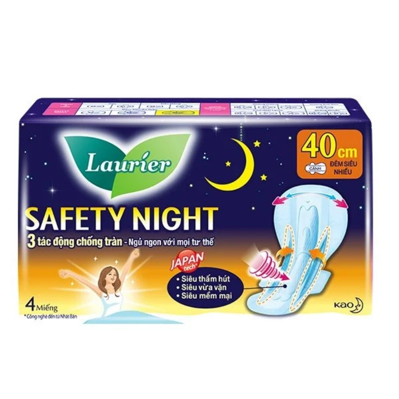 Băng Vệ Sinh Ban Đêm Laurier Safety Night Gói 4 Miếng
