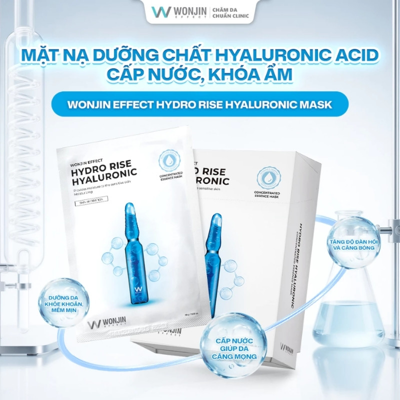Mặt Nạ Truyền HA Wonjin Effect Hydro Rise Hyaluronic Concentrated Essence Mask (Mẫu Mới)