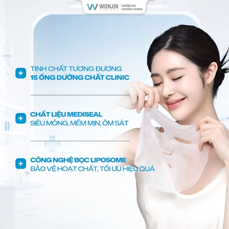 Mặt Nạ Truyền HA Wonjin Effect Hydro Rise Hyaluronic Concentrated Essence Mask (Mẫu Mới)