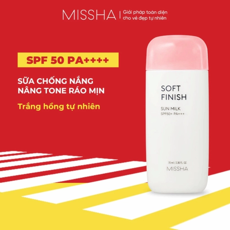 Kem Chống Nắng Missha All Around Safe Block Soft Finish Sun Milk 70ml