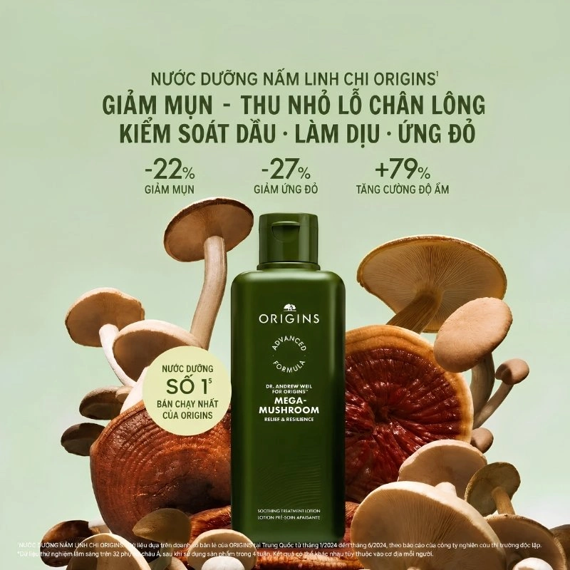 Nước Hoa Hồng Nấm Phục Hồi Da Dr.Andrew Weil For Origins Mega-Mushroom Relief & Resilience 200ml