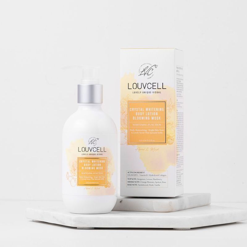 Dưỡng Thể Trắng Da Nâng Tông Louvcell Crystal Whitening Body Lotion 250ml - Blooming Musk (Vàng)