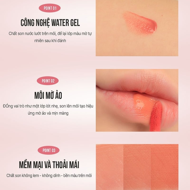 Son Kem Lì 3CE Blur Water Tint