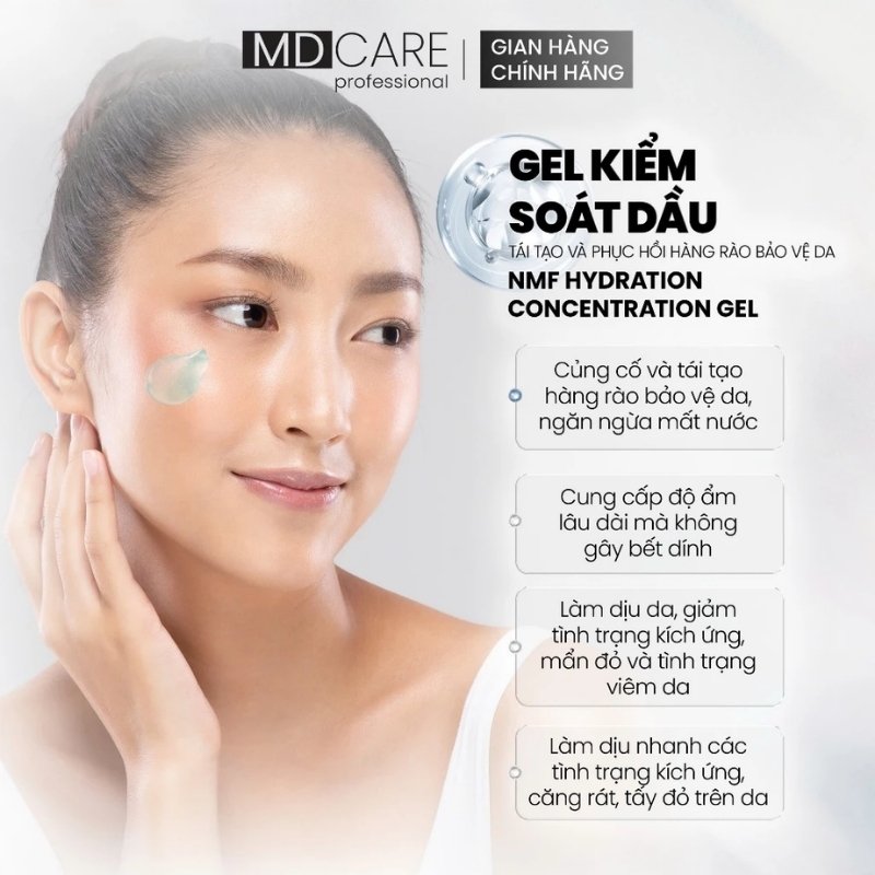 Gel Dưỡng Kiểm Soát Dầu MD Care NMF Hydration Concentrate Facial Gel 50ml