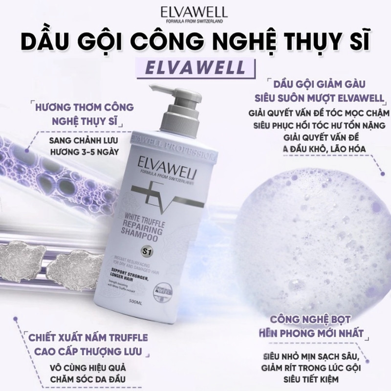 Dầu Gội Elvawell White Truffle Shampoo 500ml