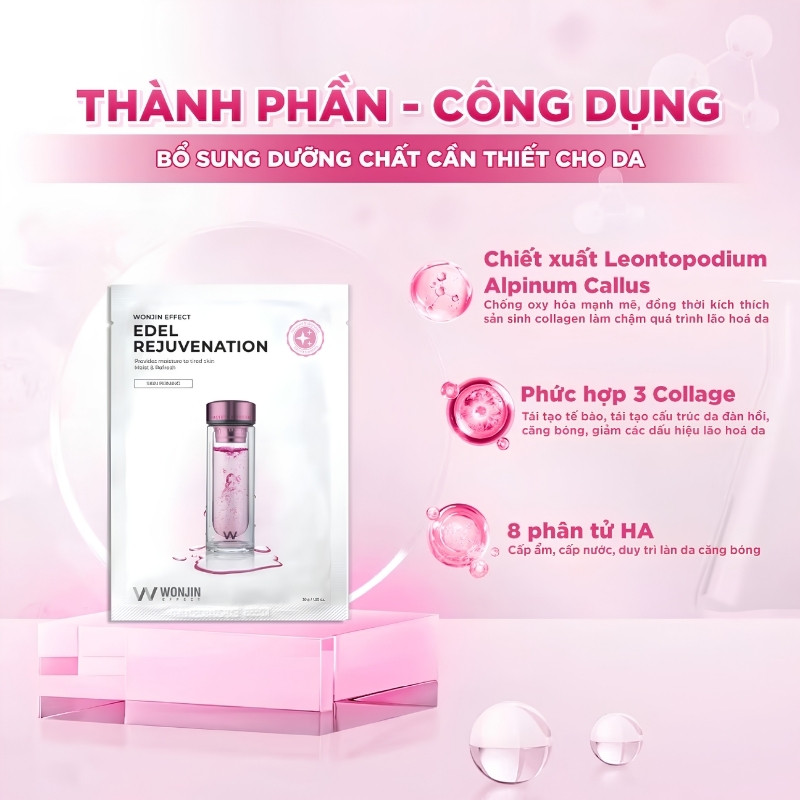 Mặt Nạ Truyền Dịch Trẻ Hóa Da Wonjin Effect Edel Rejuvenation Concentrated Essence Mask (Mẫu Mới)