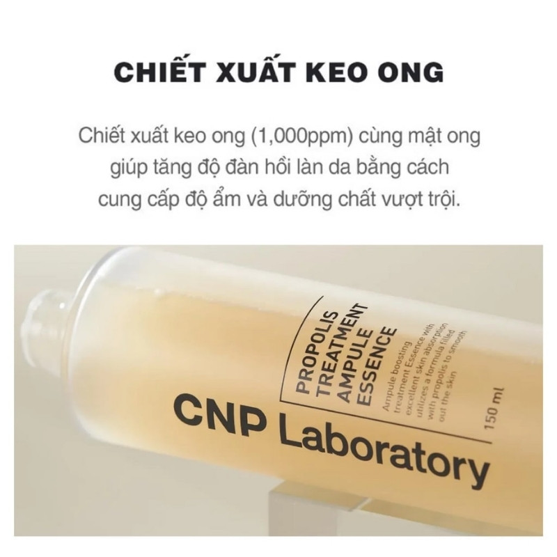 Set Nước Thần CNP Laboratory Propolis Treatment Ampule Essence 300ml + Bông Thấm Toner 190 Miếng