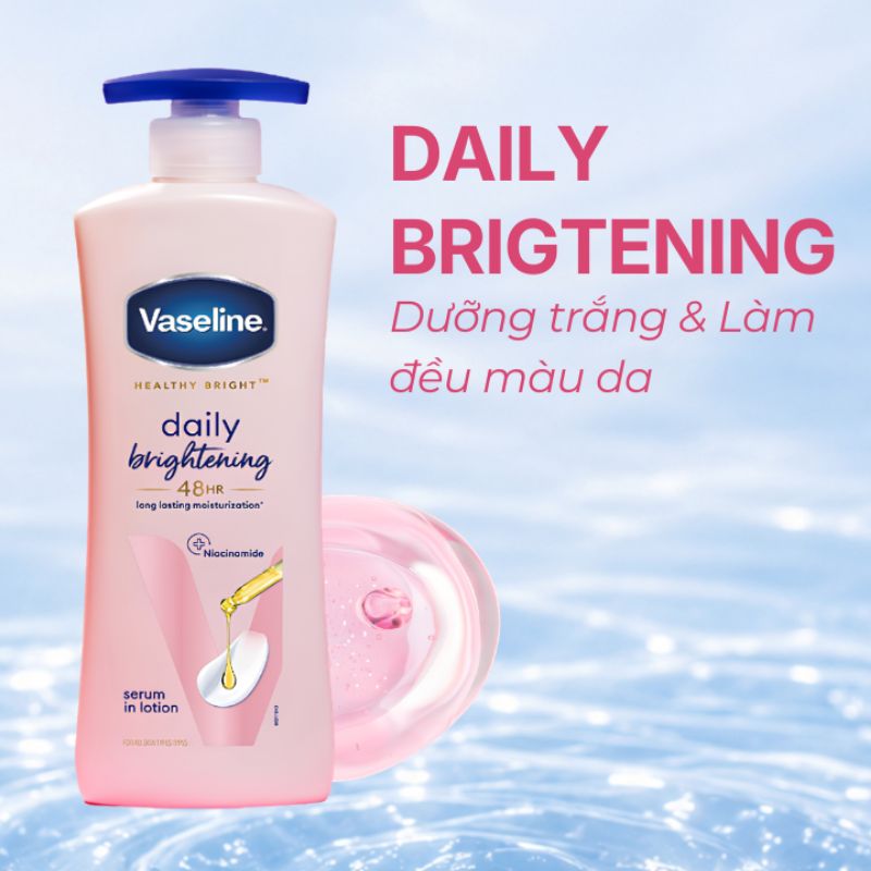 Sữa Dưỡng Thể Vaseline Intensive Care 3 Weeks 725ml (Vòi Xanh) - Daily Brightening