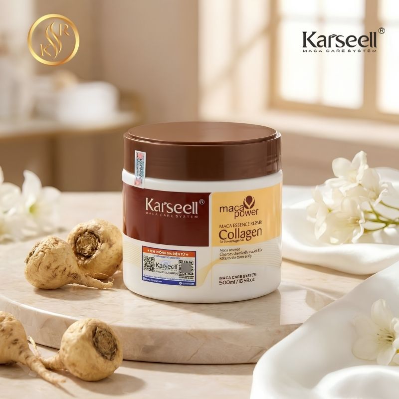 Kem Hấp Ủ Tóc Collagen Karseell Maca Care System 500ml (Dạng Hũ)