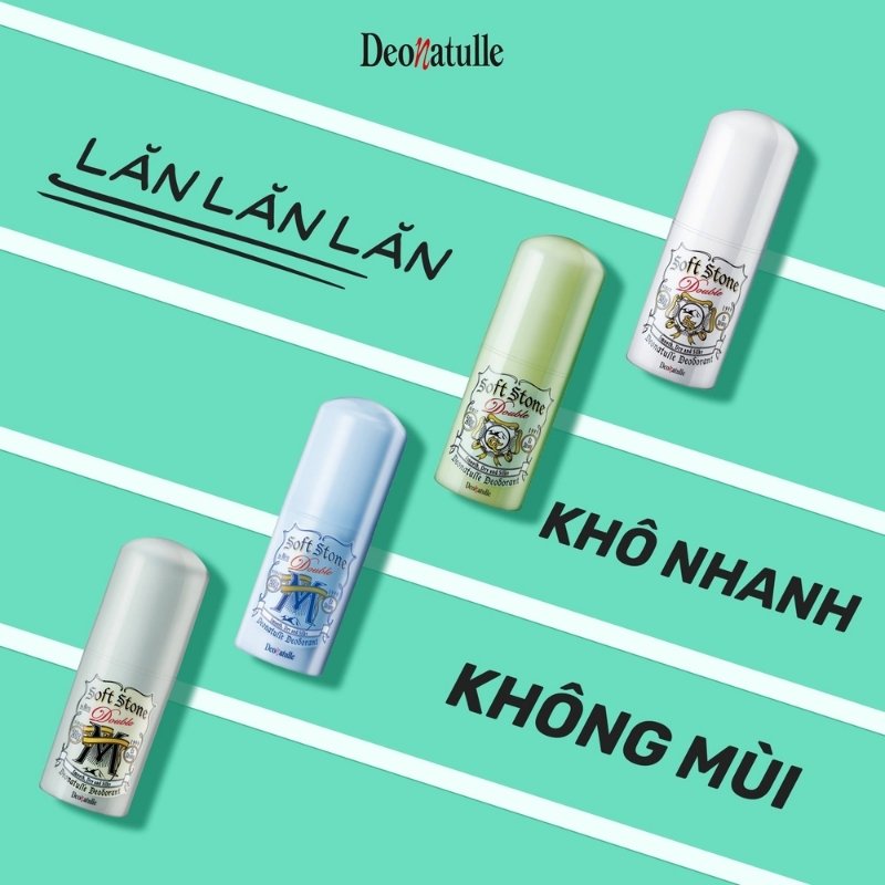 Lăn Khử Mùi Đá Khoáng Dạng Sáp Deonatulle Soft Stone 20gr (Mẫu Mới)