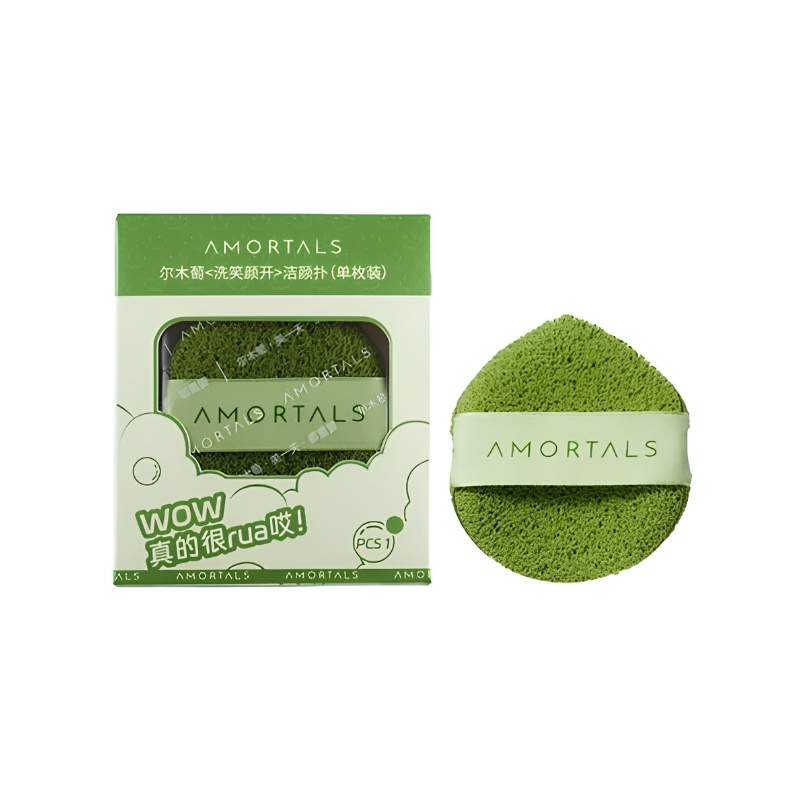 Bông Rửa Mặt Bọt Biển Amortals Wash To Smile Face Washing Puff 1 Cái (Mẫu Mới)