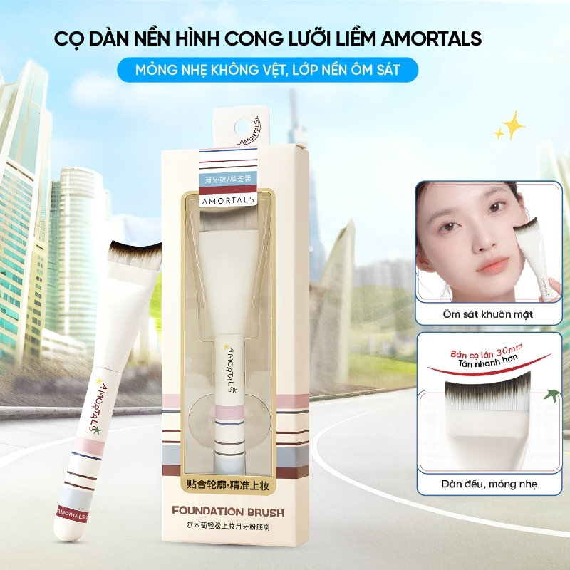 Cọ Tán Nền Hình Lưỡi Liềm Amortals Effortless Application Crescent Foundation Brush