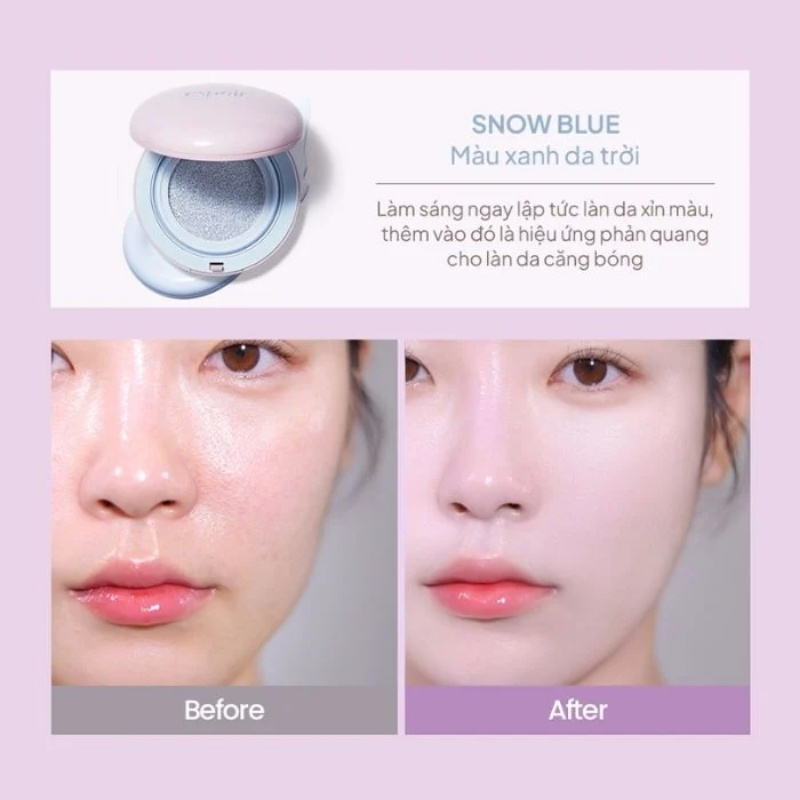 (HSD 04/2027) Phấn Nước Chống Nắng Nâng Tone Espoir Dewlike Jello Tone Up SPF50+ 15g - Snow Blue [Kèm Túi Pouch]