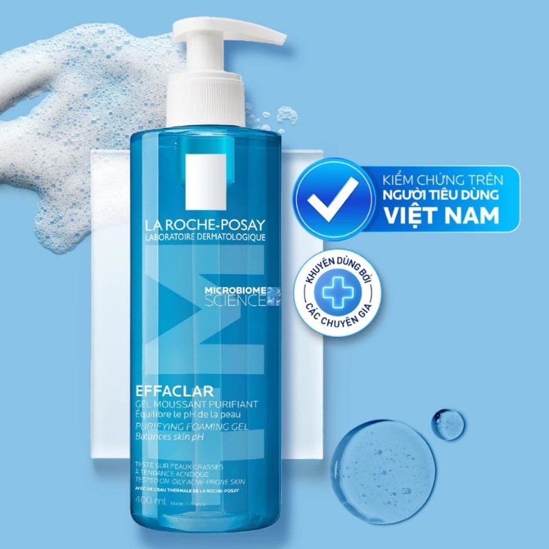 Sữa Rửa Mặt La Roche-Posay Cho Da Dầu, Nhạy Cảm Effaclar Gel Moussant Purifiant (Nhập Khẩu)