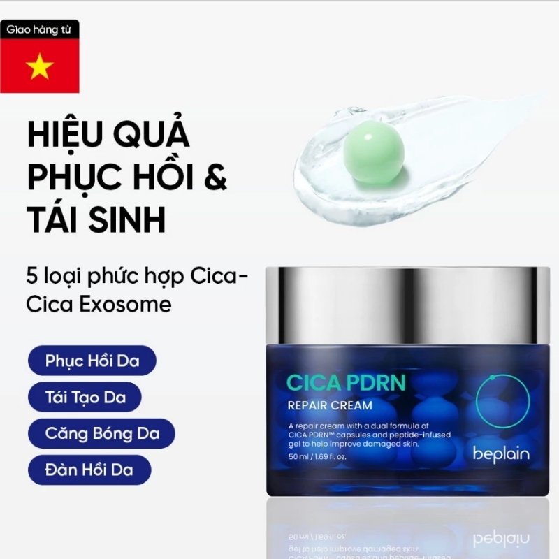 Kem Dưỡng Phục Hồi, Trẻ Hóa Da Beplain Cica PDRN Repair Cream 50ml
