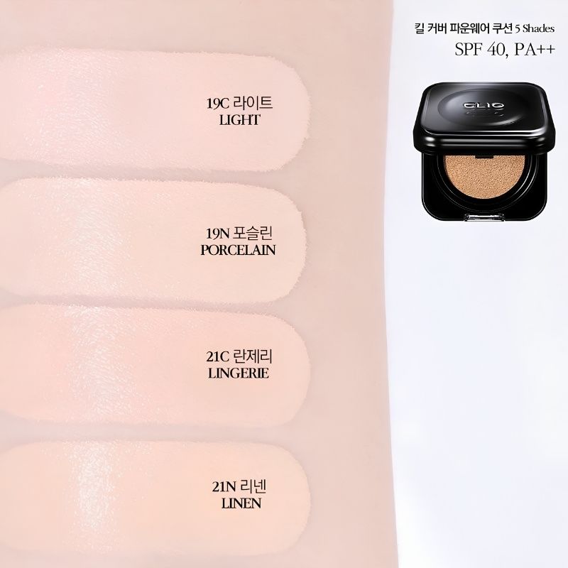 Phấn Nước 2 Lõi Che Phủ Mịn Clio Kill Cover Founwear Cushion SPF40+ 15g (Mẫu Mới)