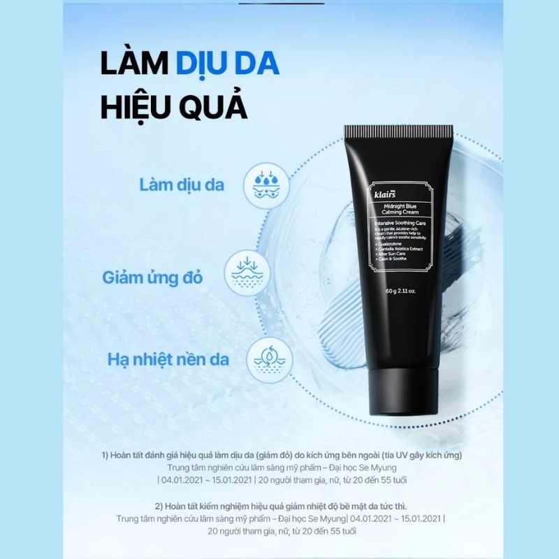 Kem Dưỡng Ẩm Klairs Làm Dịu, Phục Hồi Da Ban Đêm Midnight Blue Calming Cream