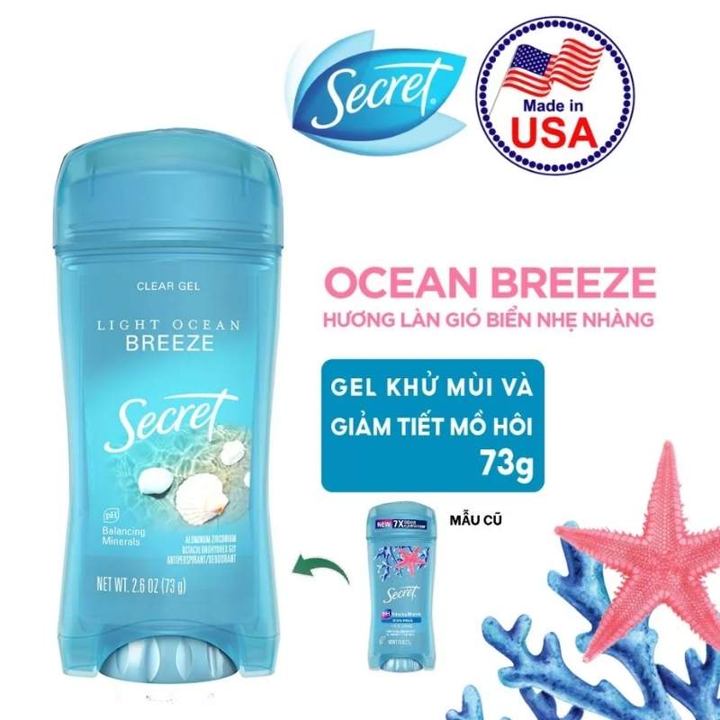 Lăn Nách Dạng Gel Secret pH Balancing Minerals 48h Clear Gel 73g (Nhập Khẩu Mỹ)