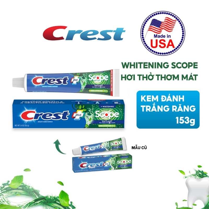 Kem Đánh Răng Crest Complete Whitening + Scope Outlast (Nhập Khẩu Mỹ) 153g