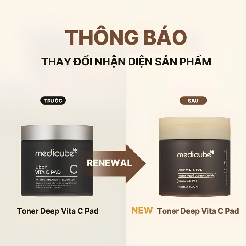 Toner Pad Dưỡng Sáng Da, Mờ Thâm Medicube Deep Vita C Pad 70 Miếng (Nội Địa)