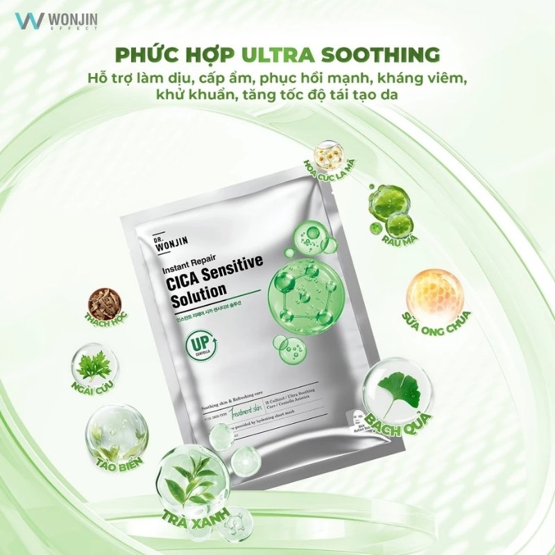 Mặt Nạ Phục Hồi Cấp Tốc Dr Wonjin Instant Repair Cica Sensitive Solution 30ml