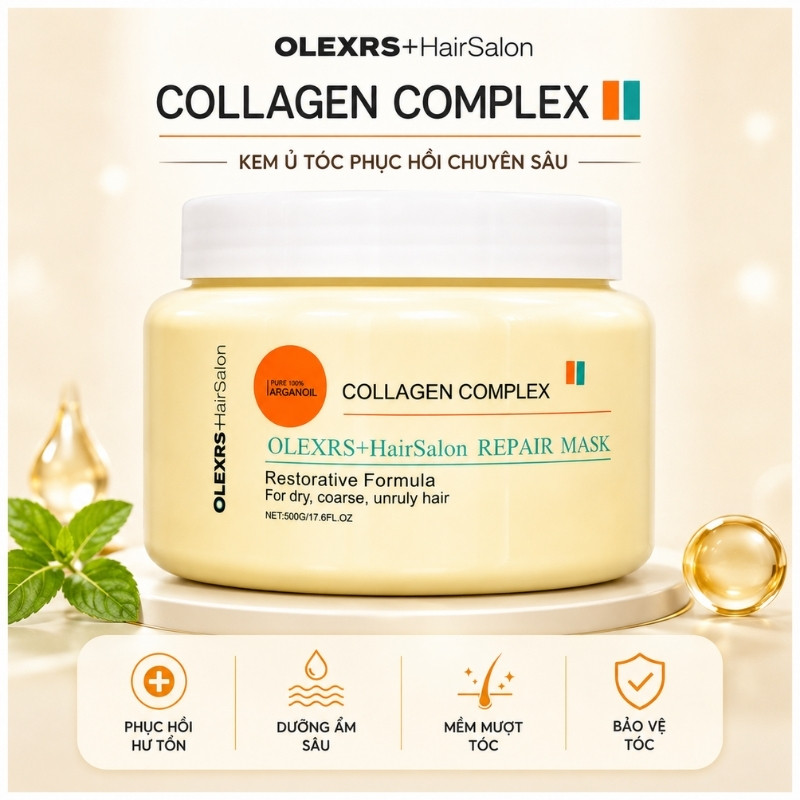 Ủ Tóc Olexrs Collagen Complex Repair Mask 500g (Mẫu Mới)
