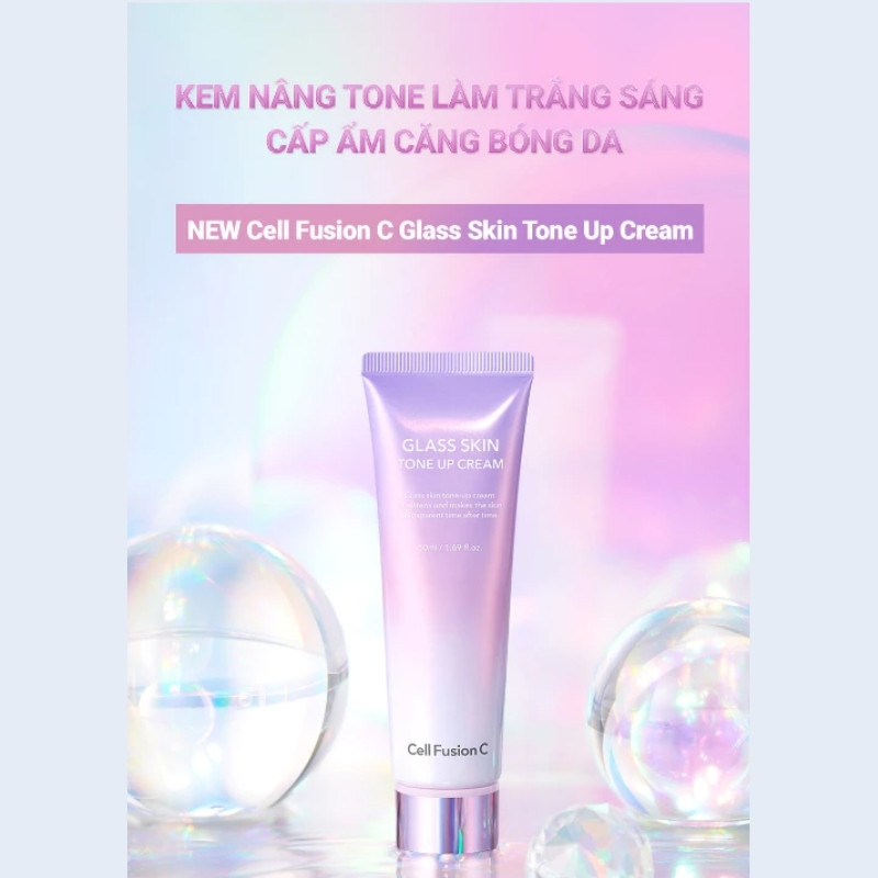 Kem Nâng Tone Làm Trắng Sáng Cấp Ẩm Căng Bóng Da Cell Fusion C Glass Skin Tone Up Cream 50ml
