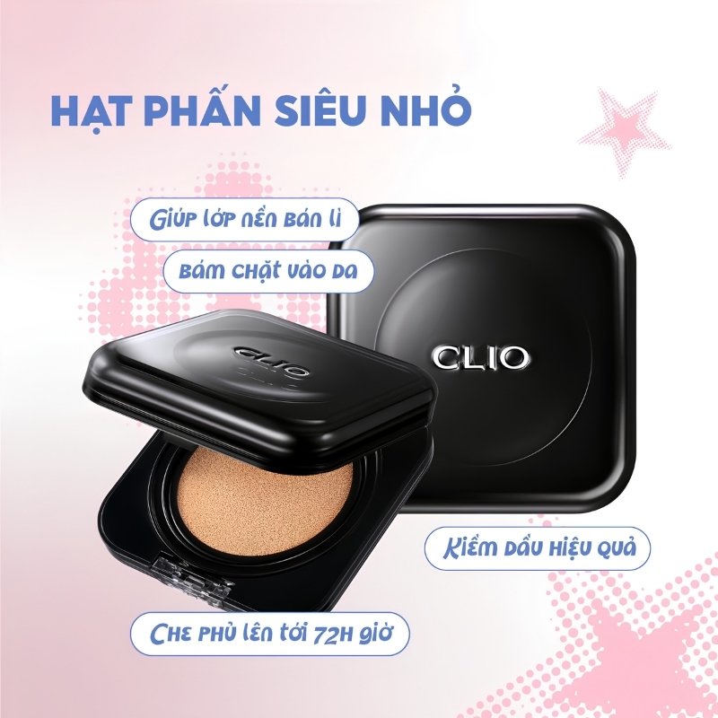 Phấn Nước 2 Lõi Che Phủ Mịn Clio Kill Cover Founwear Cushion SPF40+ 15g (Mẫu Mới)