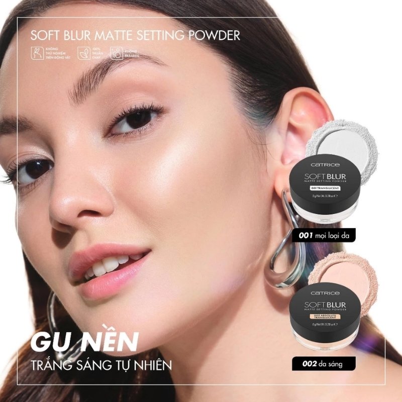 Phấn Phủ Dạng Bột Kiềm Dầu Catrice Soft Blur Matte Setting Powder 8g - 020 Light