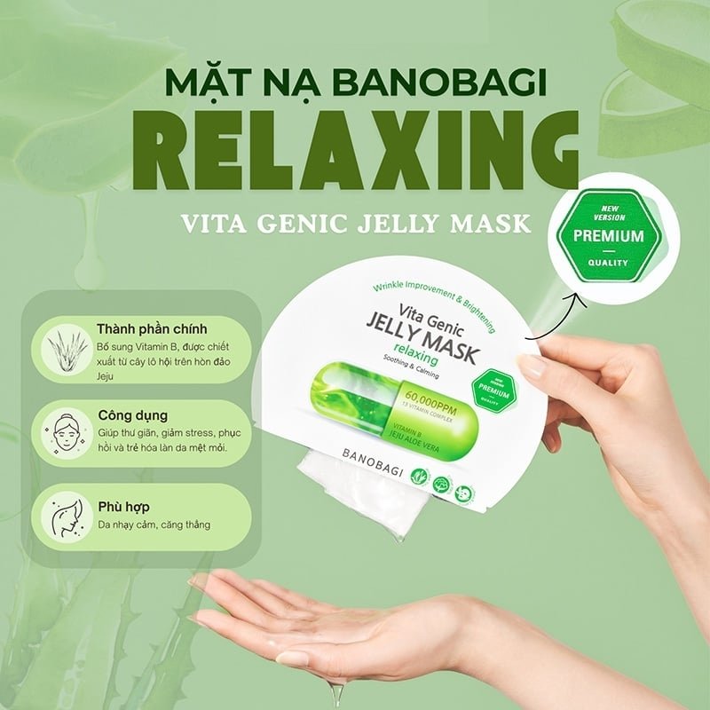 Mặt Nạ Giấy Banobagi Vita Genic Jelly Mask Relaxing Vitamin B (Mẫu Mới) - 60,000PPM