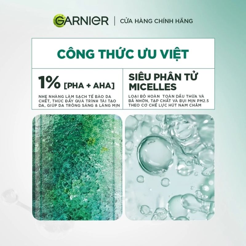 Nước Tẩy Trang Sạch Sâu & Làm Sạch Tế Bào Da Chết Garnier Micellar Exfolliating Water 1% PHA+AHA 400ml