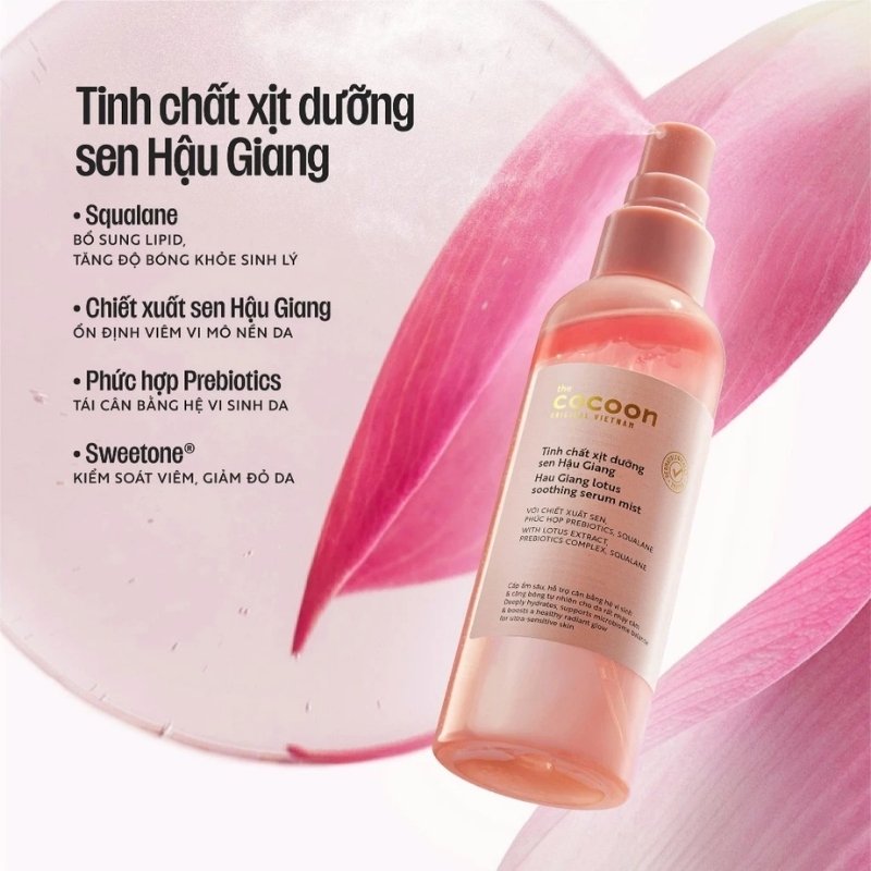 Tinh Chất Xịt Dưỡng Cocoon Hậu Giang Lotus Soothing 100ml