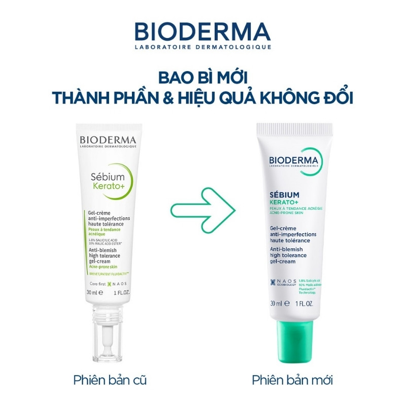 Kem Dưỡng Bioderma Giảm Mụn & Thâm Mụn Sébium Kerato+ 30ml (Mẫu Mới)