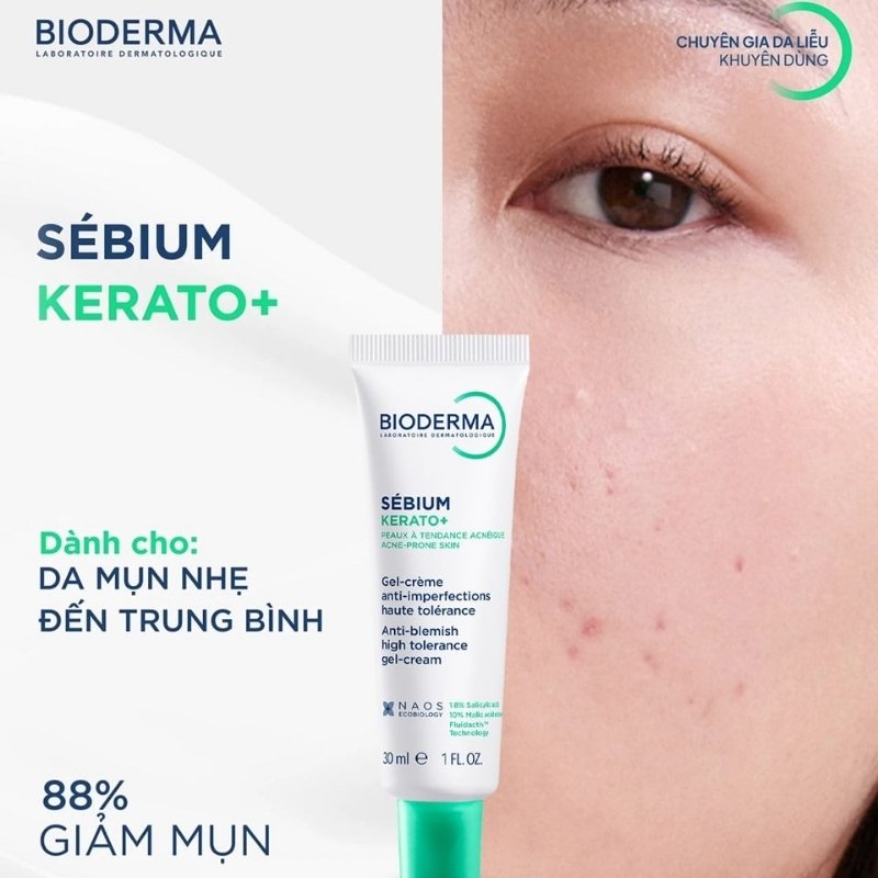 Kem Dưỡng Bioderma Giảm Mụn & Thâm Mụn Sébium Kerato+ 30ml (Mẫu Mới)