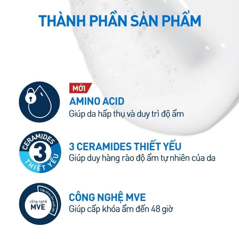 Sữa Rửa Mặt CeraVe 2 In 1 Dạng Kem Tạo Bọt Cho Da Thường, Khô Hydrating Cream-to-Foam Cleanser 100ml