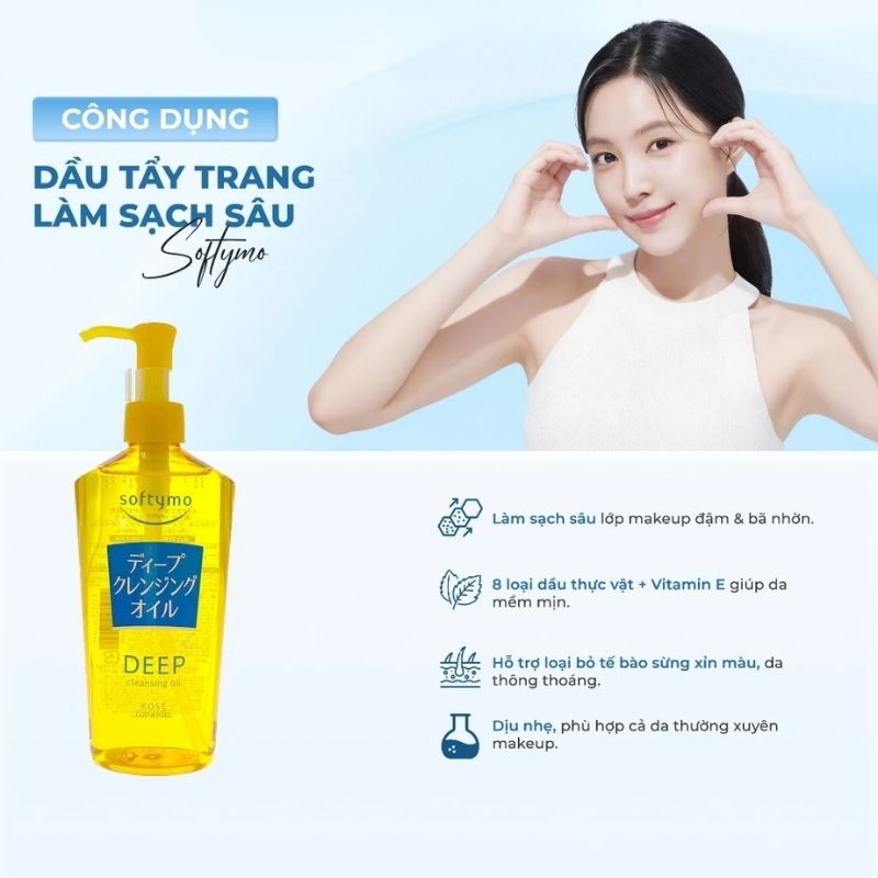 Dầu Tẩy Trang Kose Softymo Deep Cleansing Oil