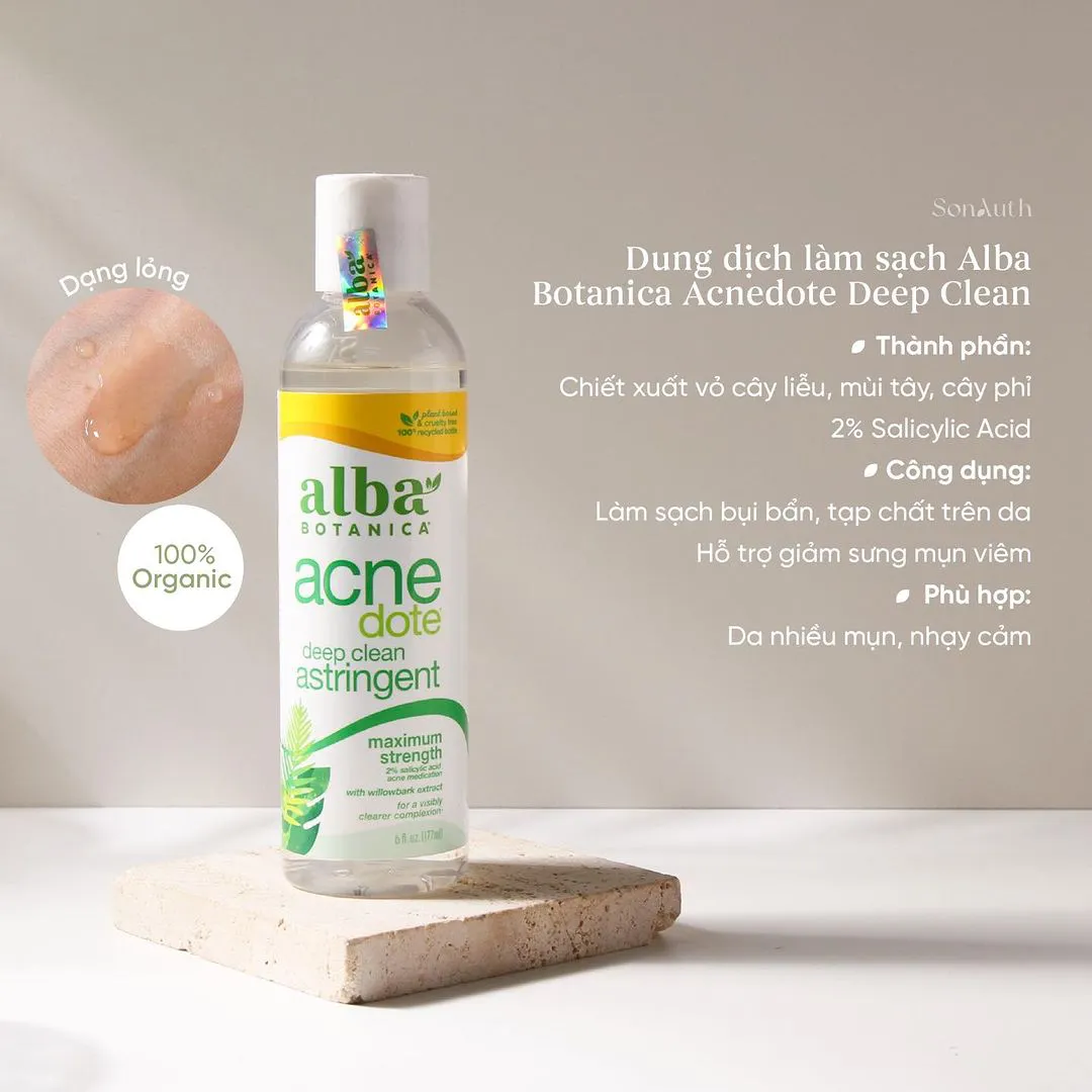 Dung Dịch Làm Sạch Da Alba Botanica Acnedote Deep Clean Astringent 177ml