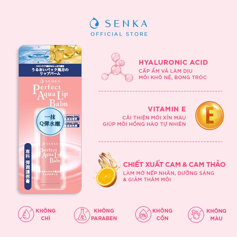 Son Dưỡng Môi Cấp Ẩm Senka Perfect Aqua Lip Balm 4.5g