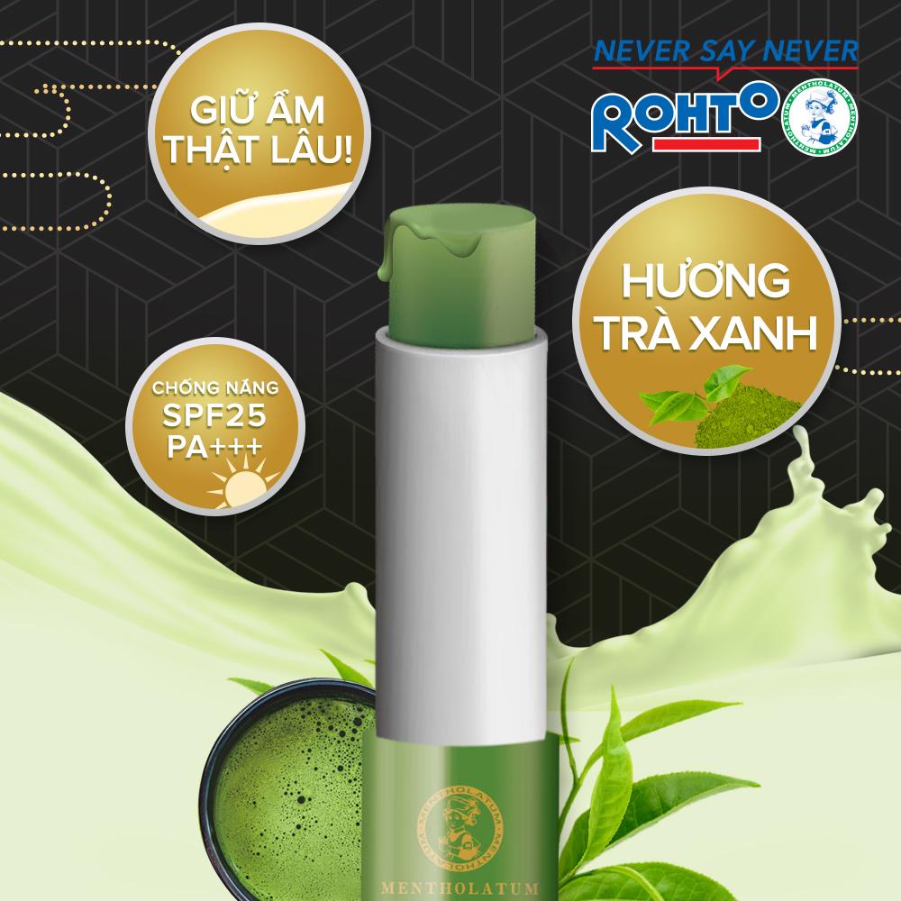 Son Dưỡng Môi Chống Nắng Trà Xanh Rohto Melty Cream Lip SPF25 2.4g