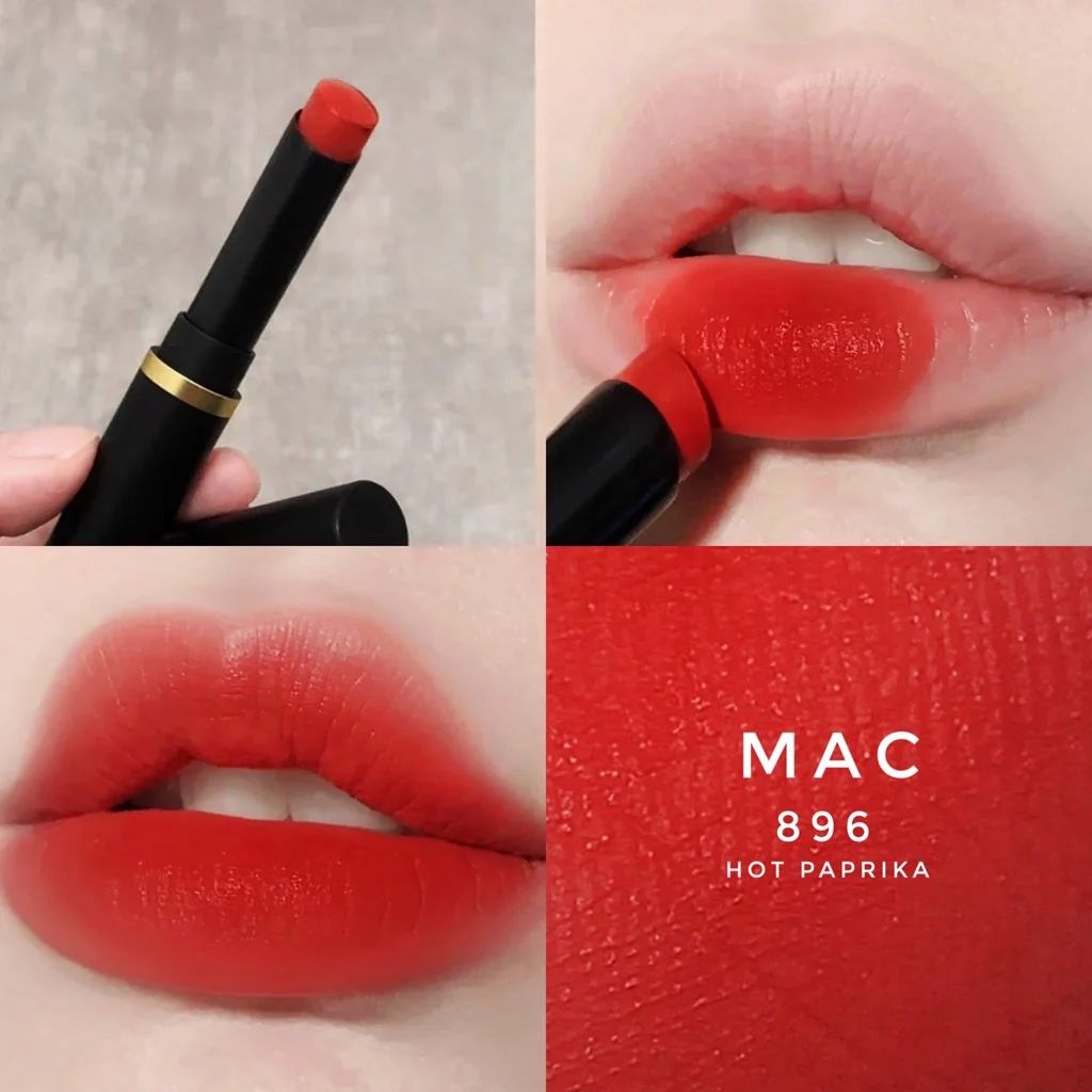 Son Mac Powder Kiss Velvet Blur Slim 896 Hot Paprika 