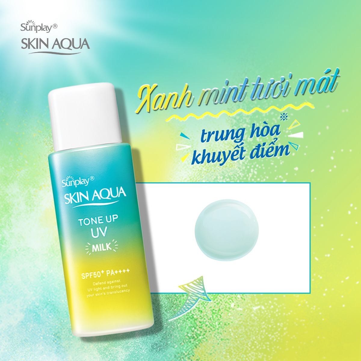 Sữa Chống Nắng Hiệu Chỉnh Sắc Da Skin Aqua Tone Up UV Milk 50g - Mint Green