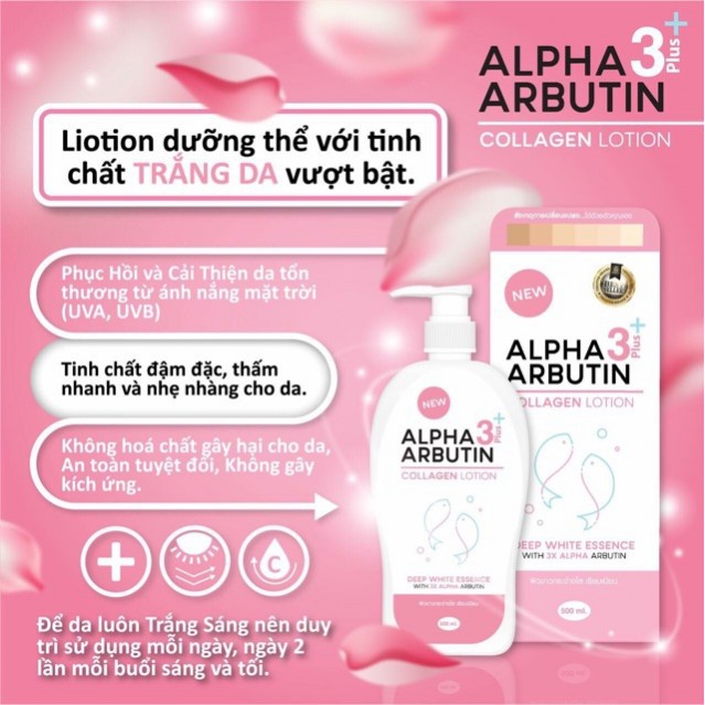 Sữa dưỡng trắng Body Alpha Arbutin 3+ Collagen 500ml