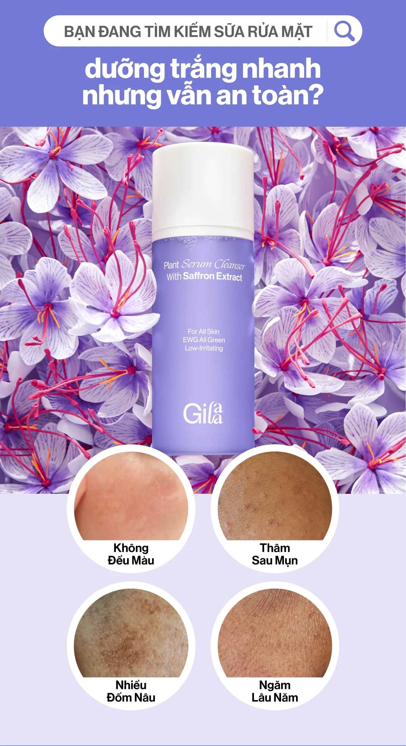 Sữa Rửa Mặt Gilaa Plant Serum Cleanser 160g