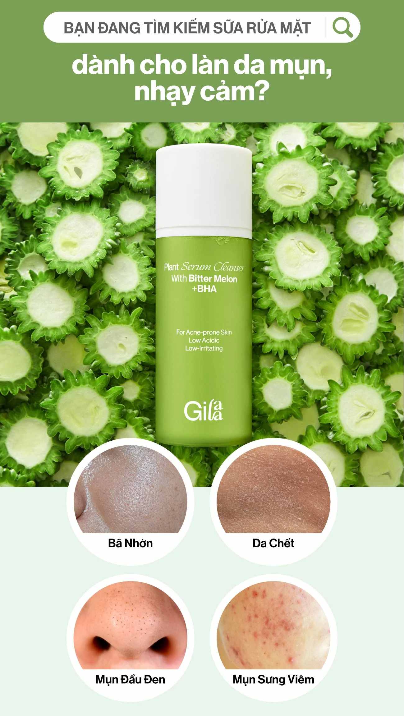 Sữa Rửa Mặt Gilaa Plant Serum Cleanser 160g