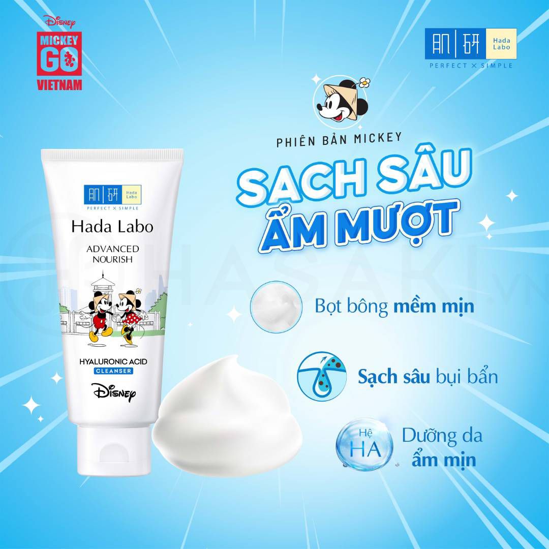 Sữa Rửa Mặt Hada Labo Sạch Sâu Dưỡng Ẩm Advanced Nourish Hyaluronic Acid Cleanser 80g