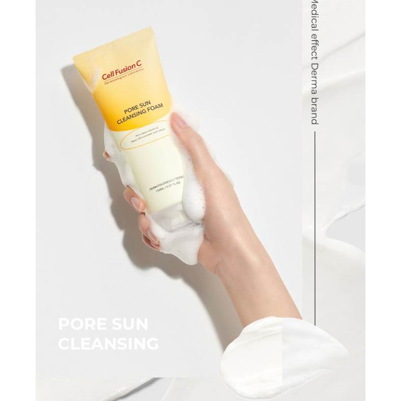 Sữa Rửa Mặt Làm Sạch Cặn Kem Chống Nắng Cell Fusion C Pore Sun Cleansing Foam 50ml