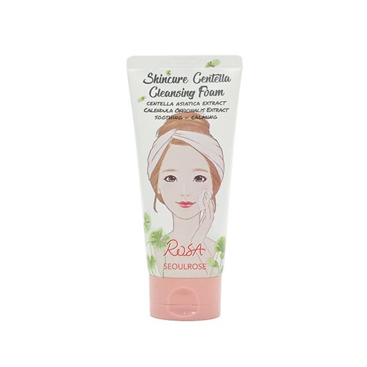 Sữa Rửa Mặt Rau Má Hoa Cúc SeoulRose Rosa Skincure Centella 120ml