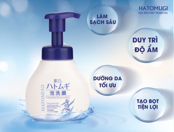 Sữa Rữa Mặt Tạo Bọt Hatomugi 160ml